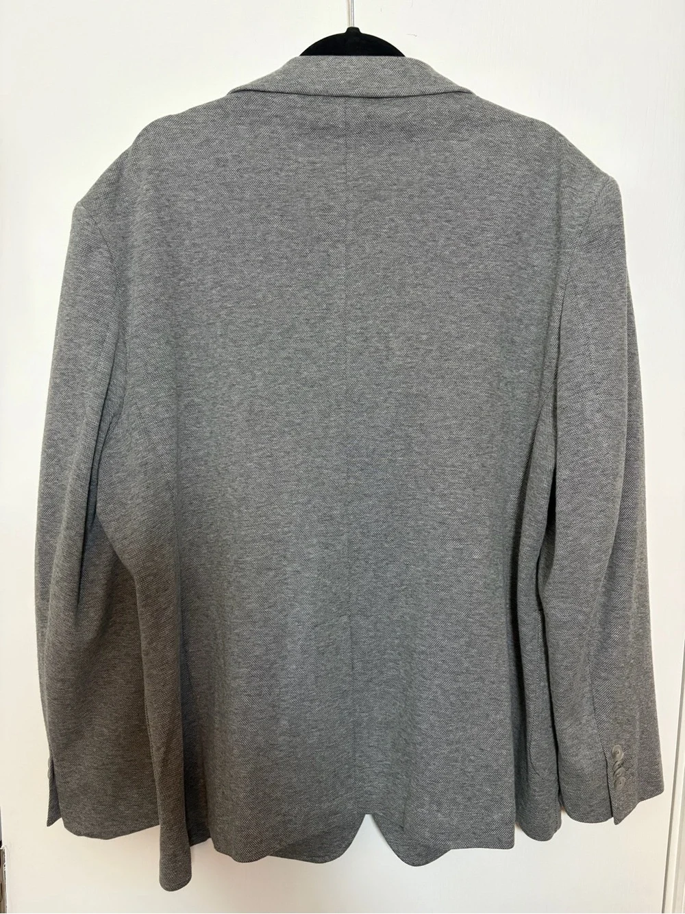 Gray Single-Breasted Blazer - Casual Knit Sport Coat
